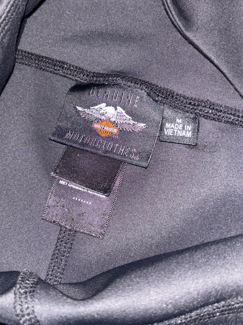 Harley-Davidson Genuine Motorclothes Colorblock Black Leggings Orange White Logo - Picture 5 of 9
